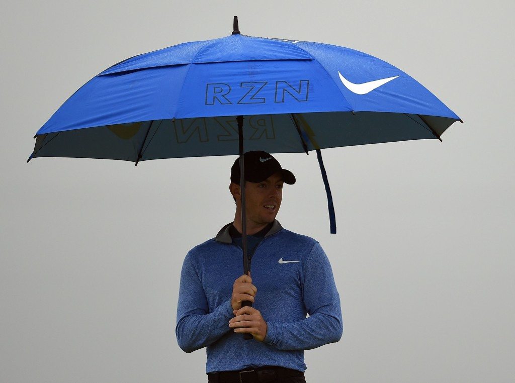 Northern Ireland's Rory McIlroy played through the worst weather which befell the Scottish course but ended day two on a respectable two-under ©Getty Images