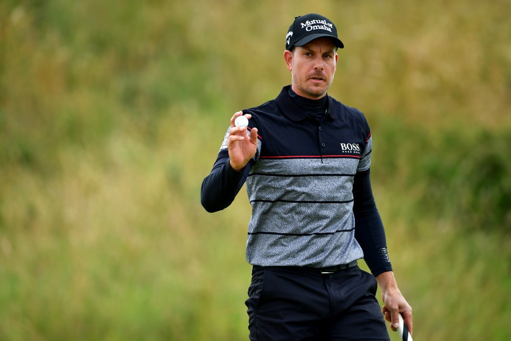 Henrik Stenson celebrates a birdie on the 10th hole ©Getty Images