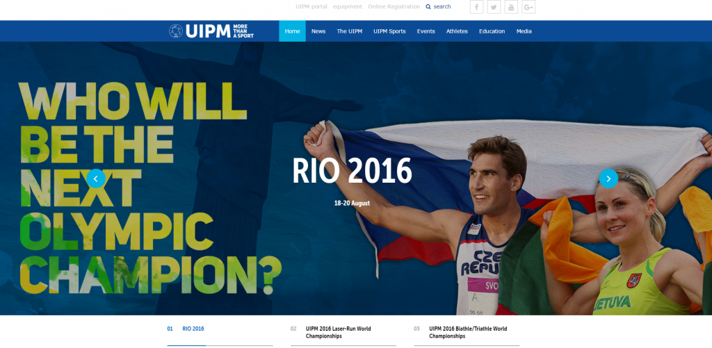 The new site has been created with fans of modern pentathlon in mind ©UIPM