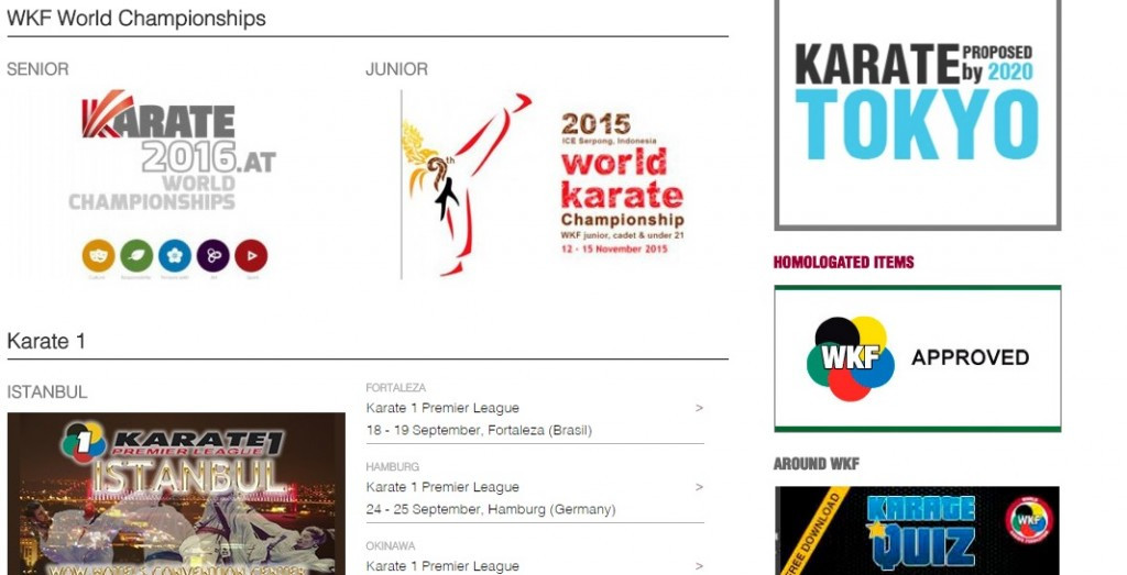The WKF claim the new website allows for much easier navigation ©WKF