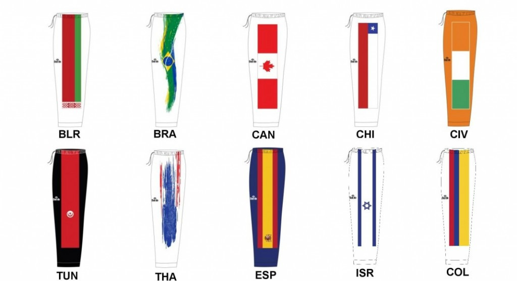 The World Taekwondo Federation has unveiled designs of 20 National Olympic Committees’ coloured trousers for next month’s Olympic Games in Rio de Janeiro ©WTF