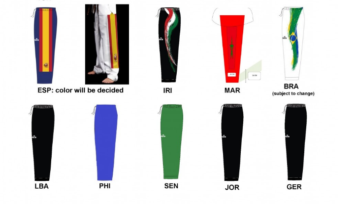 The WTF announced in March that taekwondo players will be permitted to wear coloured trousers at Rio 2016 for the first time at an Olympics ©WTF