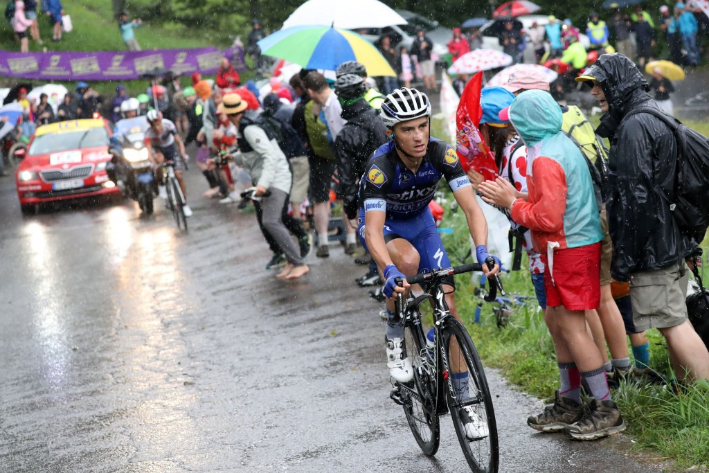 The riders were greeted with tough weather conditions throughout the stage ©Getty Images