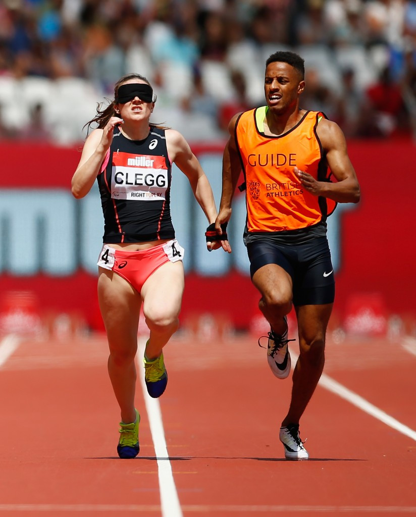 British Paralympian Libby Clegg sprints to T11 200m victory in a world record of 24.44 in the Muller Anniversary Games in London ©Getty Images 
