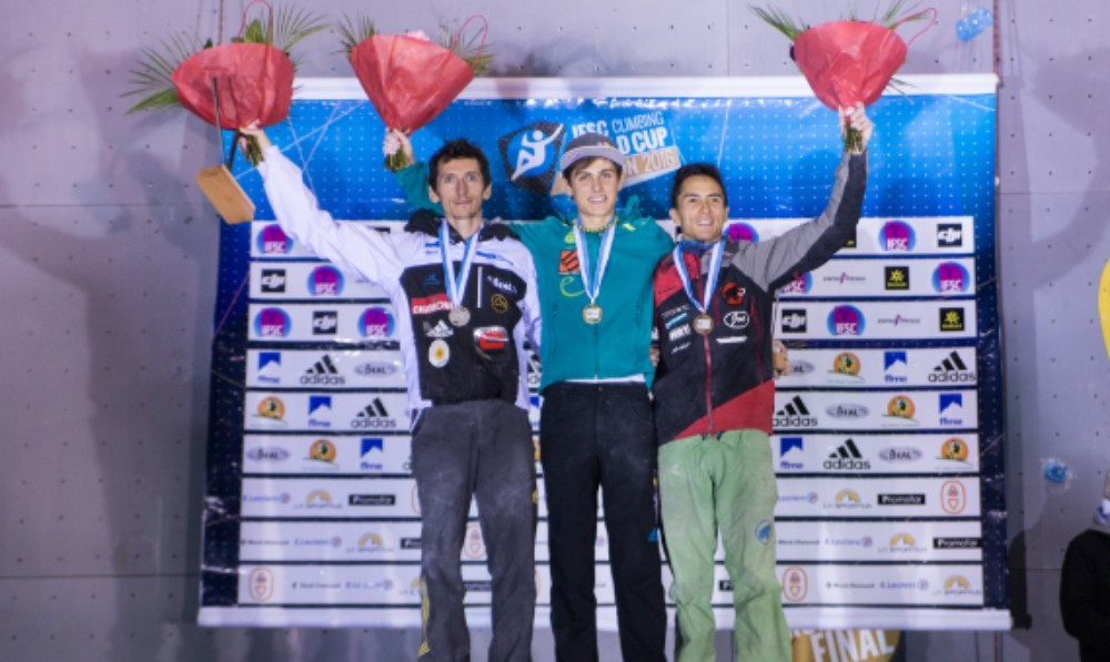 Domen Skofic gave Slovenia their second gold of the World Cup ©IFSC