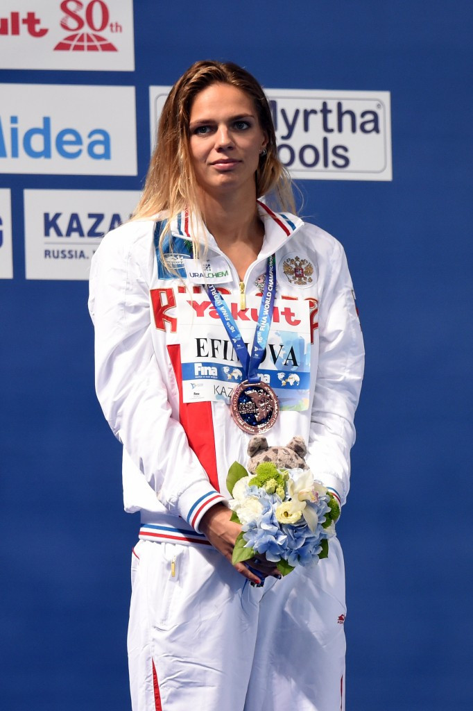 Yuliya Efimova is one of seven Russians banned from Rio by FINA ©Getty Images