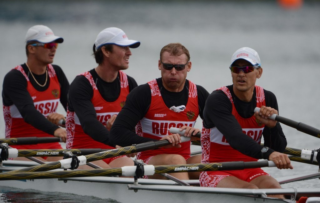 Russia's quadruple sculls crew was banned earlier this month and before the IOC decided not to impose a blanket suspension on athletes from the country ©Getty Images