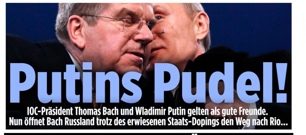 Germany's best selling newspaper Bild has called Thomas Bach 