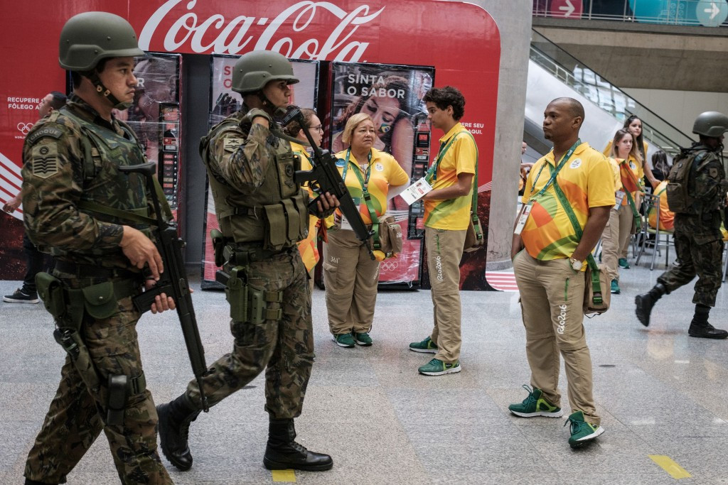 Security forces are a frequent presence in the Olympic sites ©Getty Images