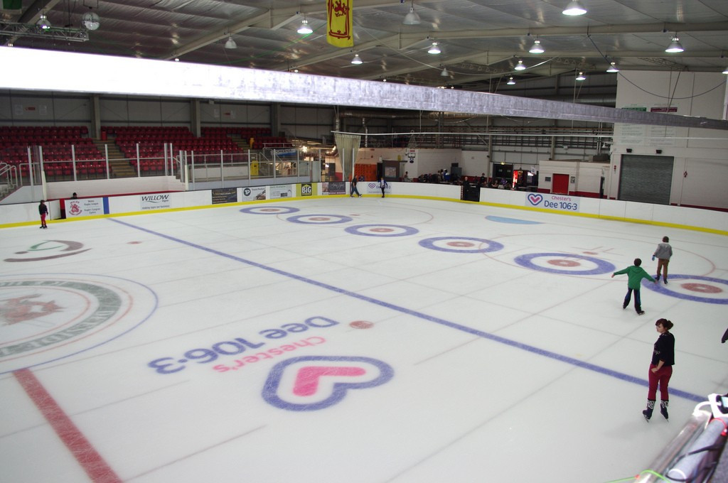 Curling at Deeside Leisure Centre has to share with figure skating and ice hockey but there are now plans to build a permanent facility to coincide with the 2018 Winter Olympics in Pyeongchang ©Deeside