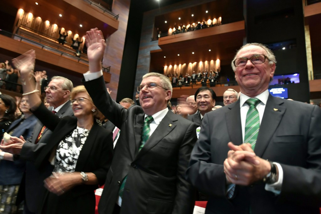 Thomas Bach pictured alongside Carlos Nuzman during the Opening Ceremony ©Getty Images