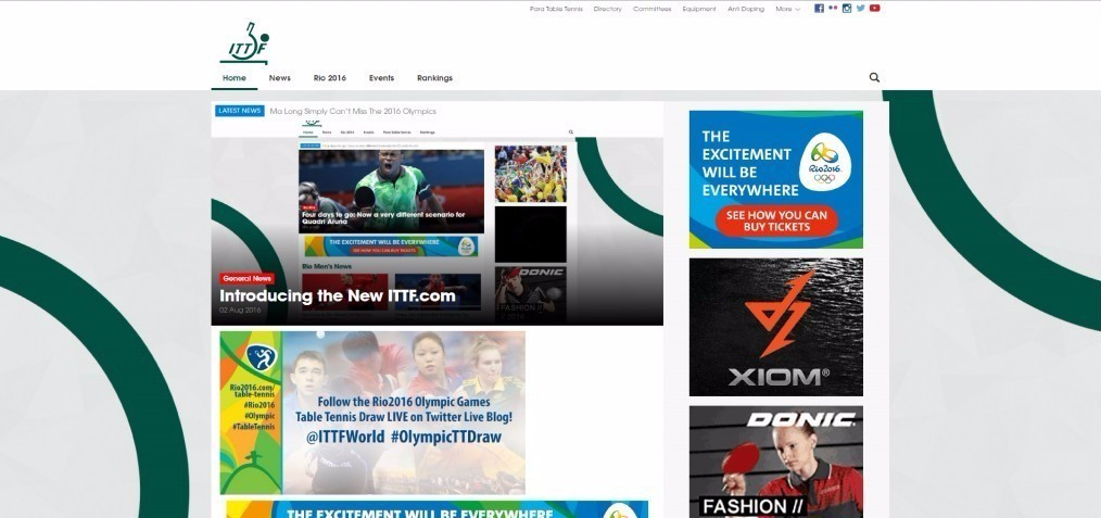 International Table Tennis Federation launches new website