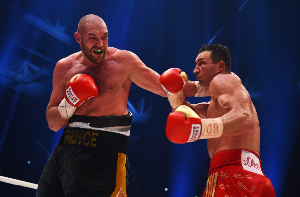 Tyson Fury beat Ukrainian Wladimir Klitschko to win the WBA and WBO heavyweight titles in November ©Getty Images