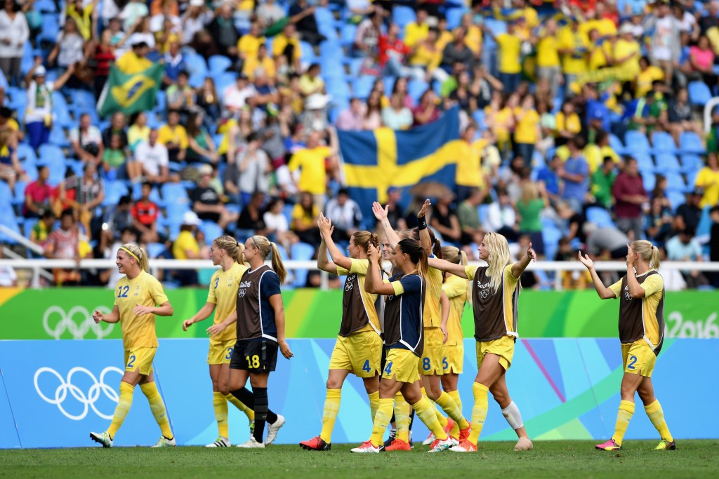 Sweden supporters celebrate after the match ©Getty Images