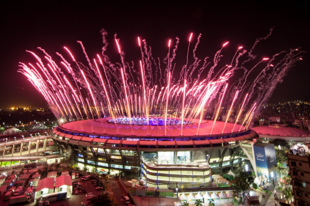 Fireworks erupt over the Maracanã in happier times during the Opening Ceremony of Rio 2016 ©Getty Images