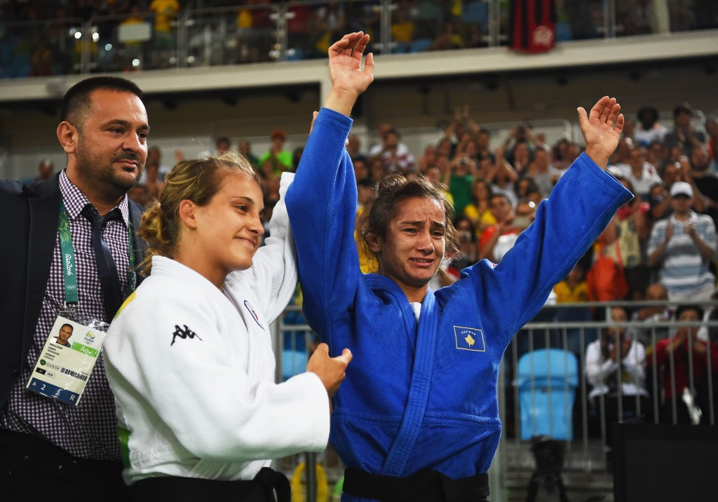 Majilinda Kelmendi claimed Kosovo's first ever Olympic medal with judo gold ©Getty Images