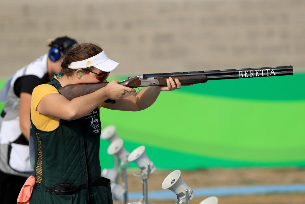 Australia's Catherine Skinner held her nerve to win the women's trap gold medal ©Getty Images