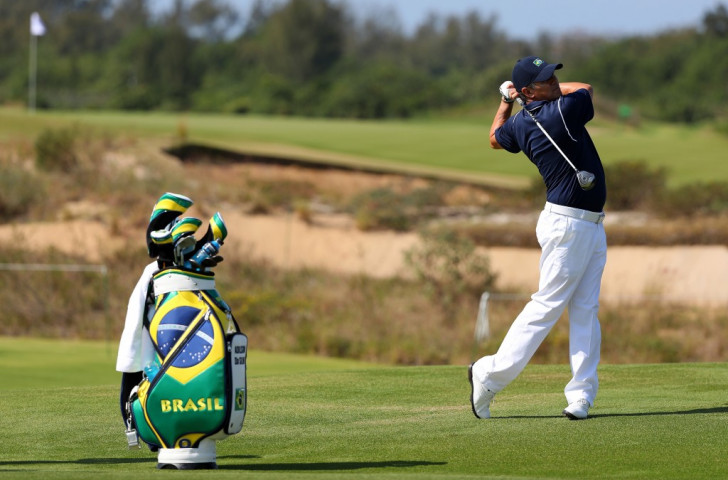 Brazil's Adilson da Silva, pictured practising on the Olympic Golf Course last week, will be the first golfer to strike a ball in Olympic competition in 112 years when he tees off in the first round on Thursday ©Getty Images