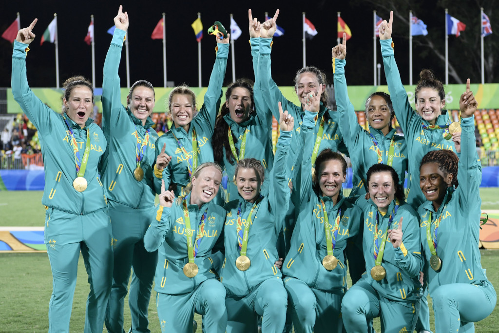 Australian women outmuscle New Zealand to become first Olympic rugby champions in 92 years