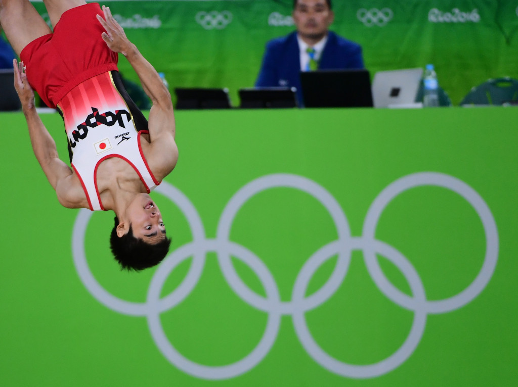 Kenzo Shirai inspired Japan to the gold medal in the men's artistic gymnastics team final ©Getty Images