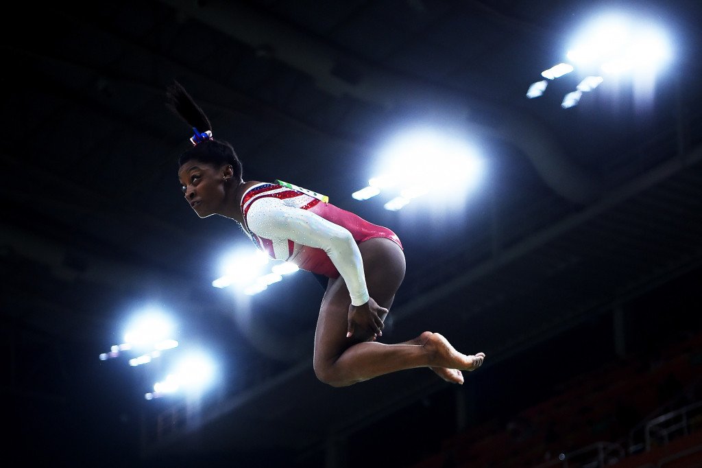 Simone Biles produced the best performance of the day on three different apparatus ©Getty Images