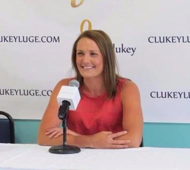 Olympian Julia Clukey officially announced her retirement from the sport of luge at a press conference at the Kennebec Valley YMCA in Augusta ©MBWDA