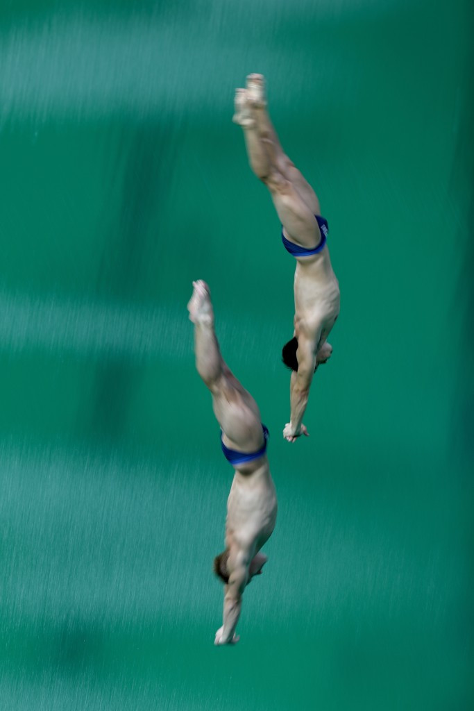 Chris Mears and Jack Laugher produced one of the most difficult dives in the competition scoring 86.58 points from the judges in the penultimate round to help them clinch the Olympic gold medal ©Getty Images
