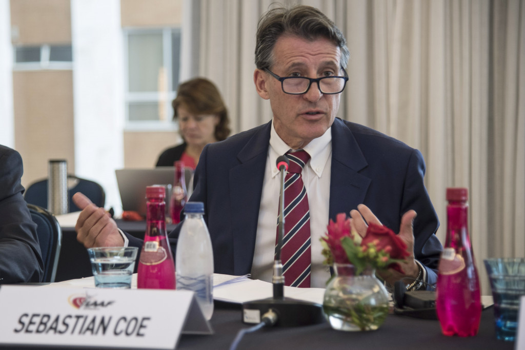 Sebastian Coe speaking at today's IAAF Council meeting which accepted major governance reforms