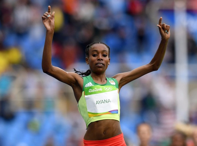 Almaz Ayana wins the women's 10,000m Olympic title in world record time ©Getty Images