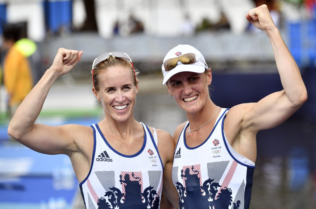 Helen Glover, left, and Heather Stanning defended their women’s pair crown ©Getty Images