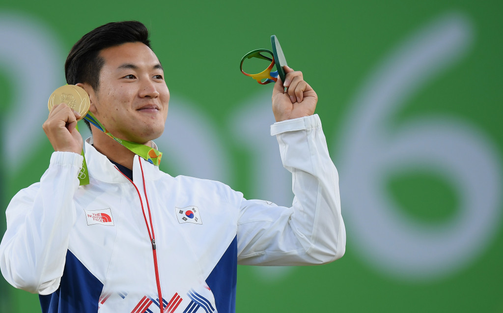 Ku completes first-ever Olympic archery clean sweep with gold in men's individual event at Rio 2016