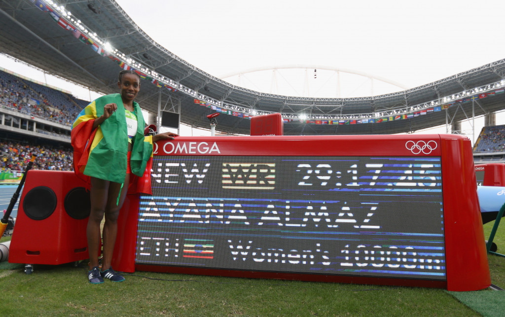 Almaz Ayana of Ethiopia broke the 10,000m world record on the opening day of athletics action ©Getty Images