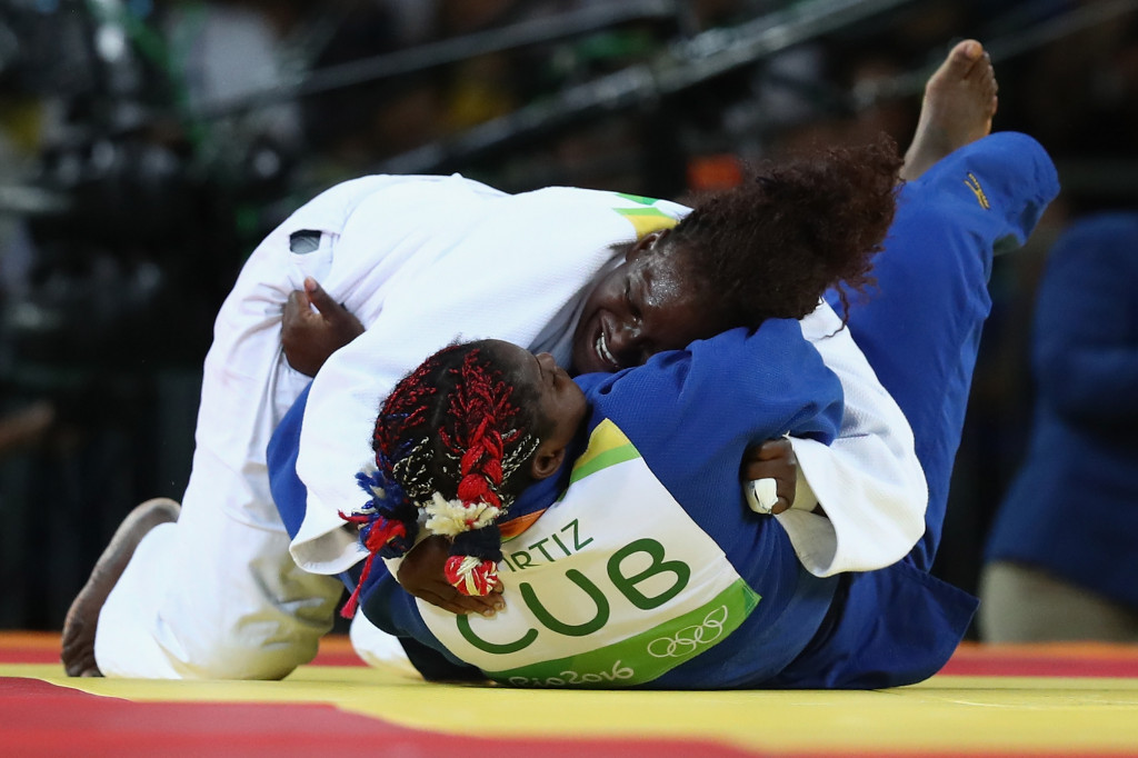 Emilie Andeol made it a day of double  celebration for France at Rio 2016, winning the women's heavyweight title ©Getty Images
