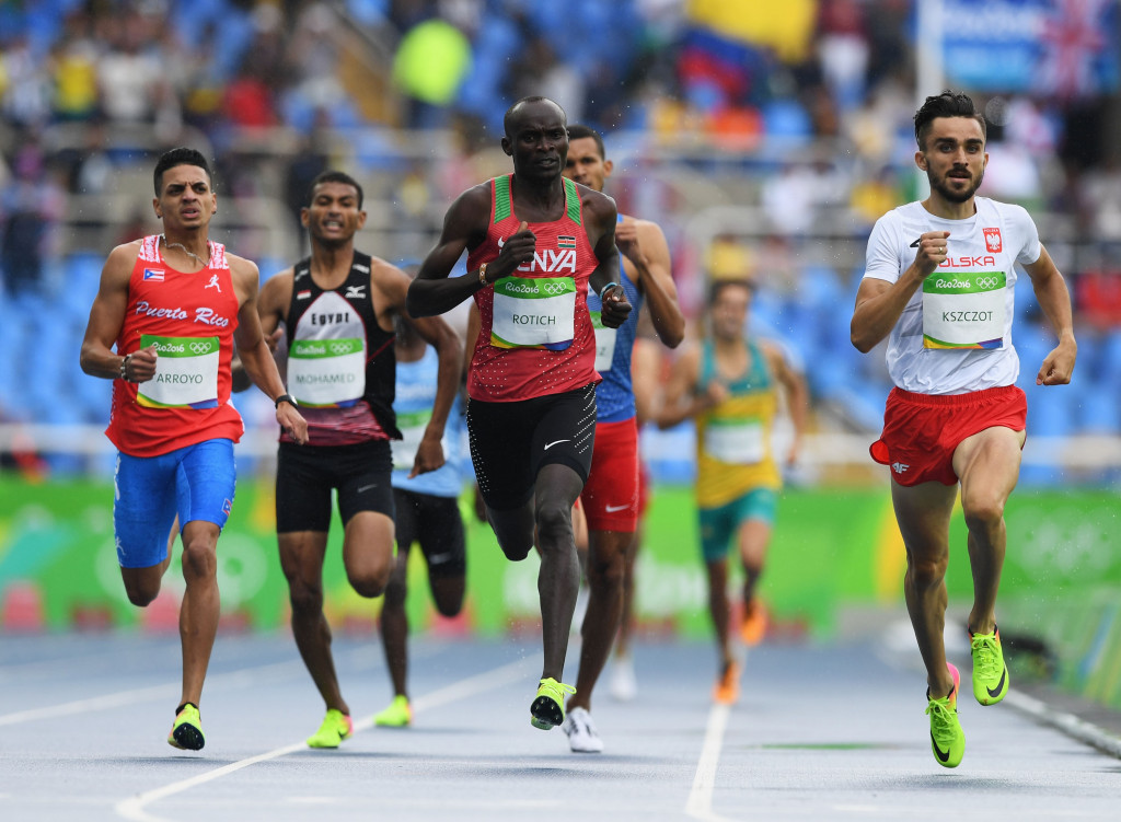 Kenya's Ferguson Rotich was allowed to compete in the first round of the 800m at Rio 2016 despite a coach being sent home after being found wearing his accreditation when the runner was selected for a drugs test ©Getty Images