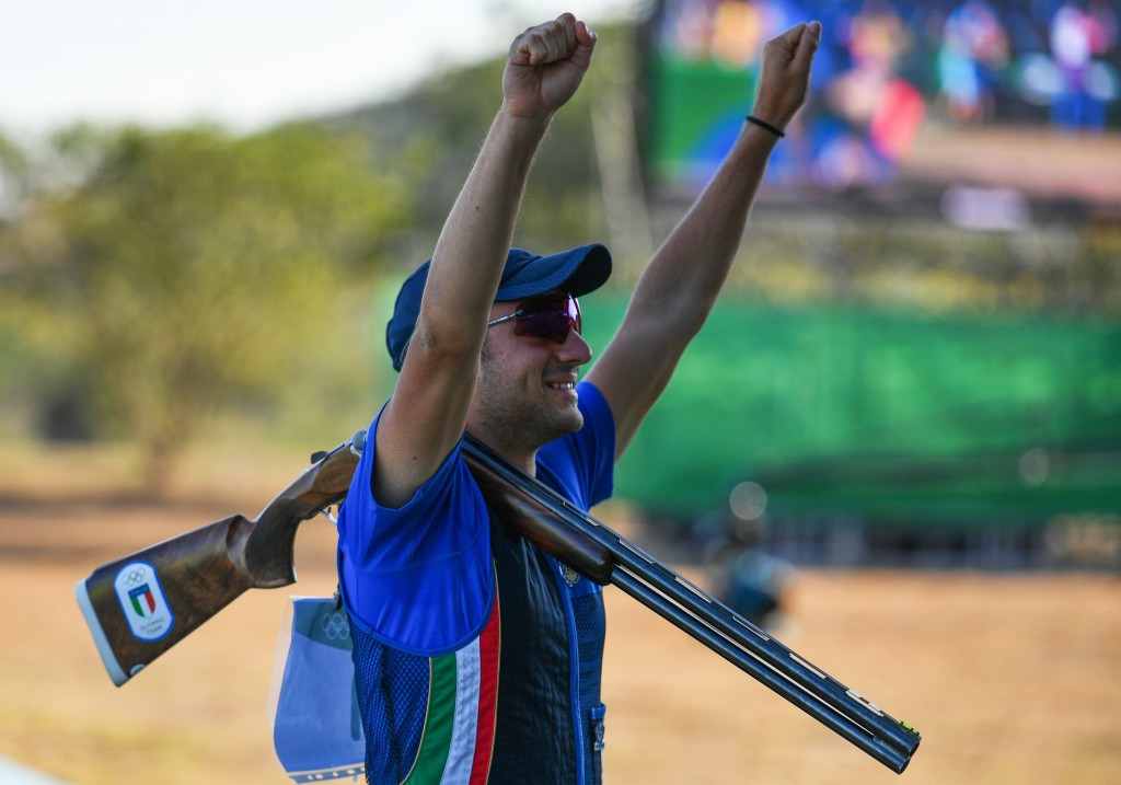 Italy's Gabriele Rossetti won the men's skeet title at Rio 2016 ©Getty Images