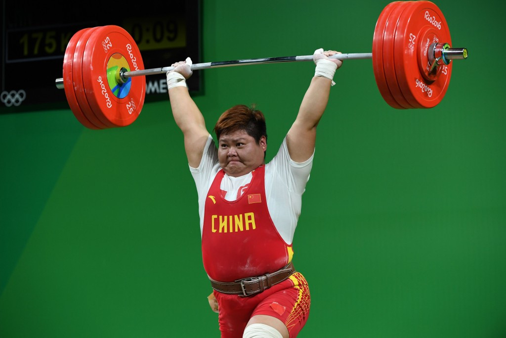 Meng Suping claimed China’s fifth weightlifting gold medal of these Olympic Games after winning the women’s over 75kg category ©Getty Images