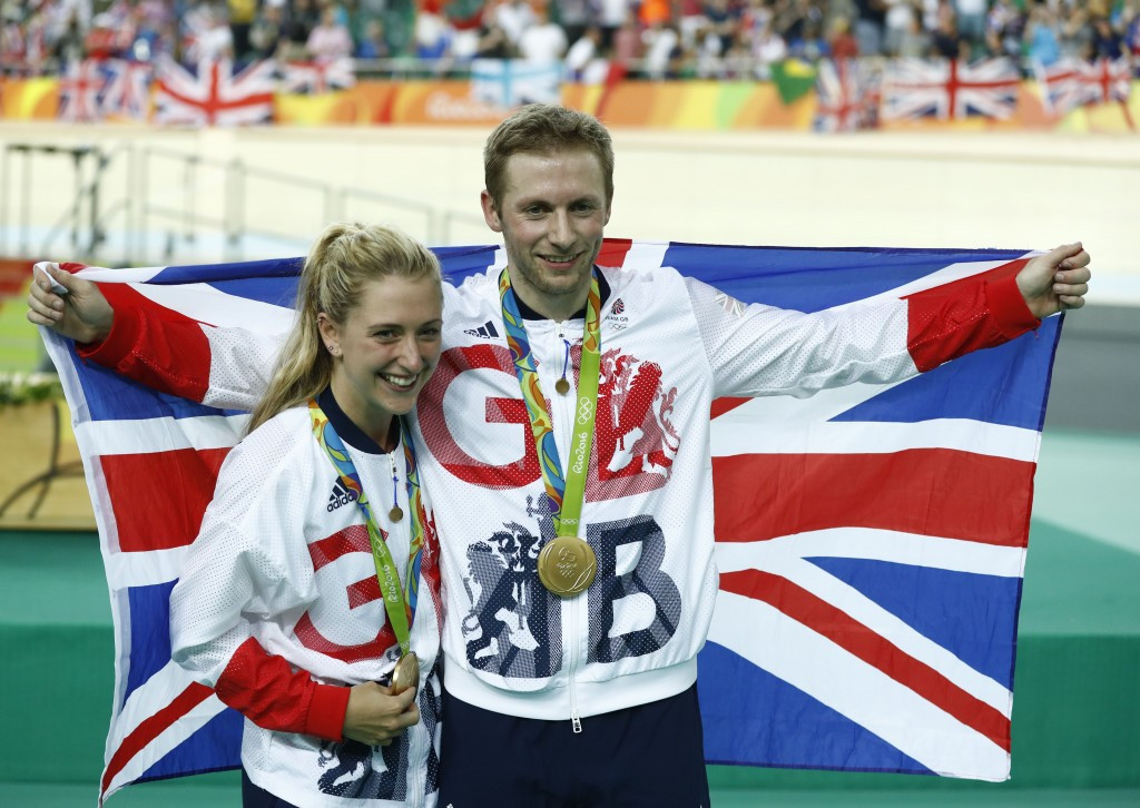 British sport's most successful couple, Laura Trott and Jason Kenny. each claimed cycling gold medals today ©Getty Images