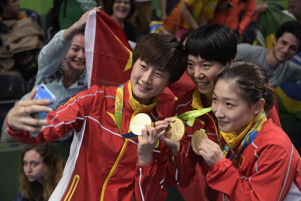 China celebrate a dominant team gold medal ©Getty Images