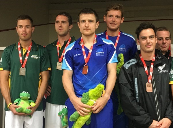 Scotland's Alan Clyne and Greg Lobban topped the podium in the men's doubles tournament ©WSF