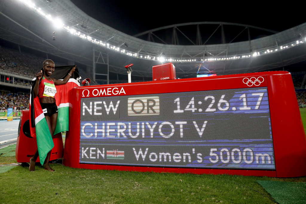 Vivian Cheruiyot won the 5,000m in an Olympic record time ©Getty Images