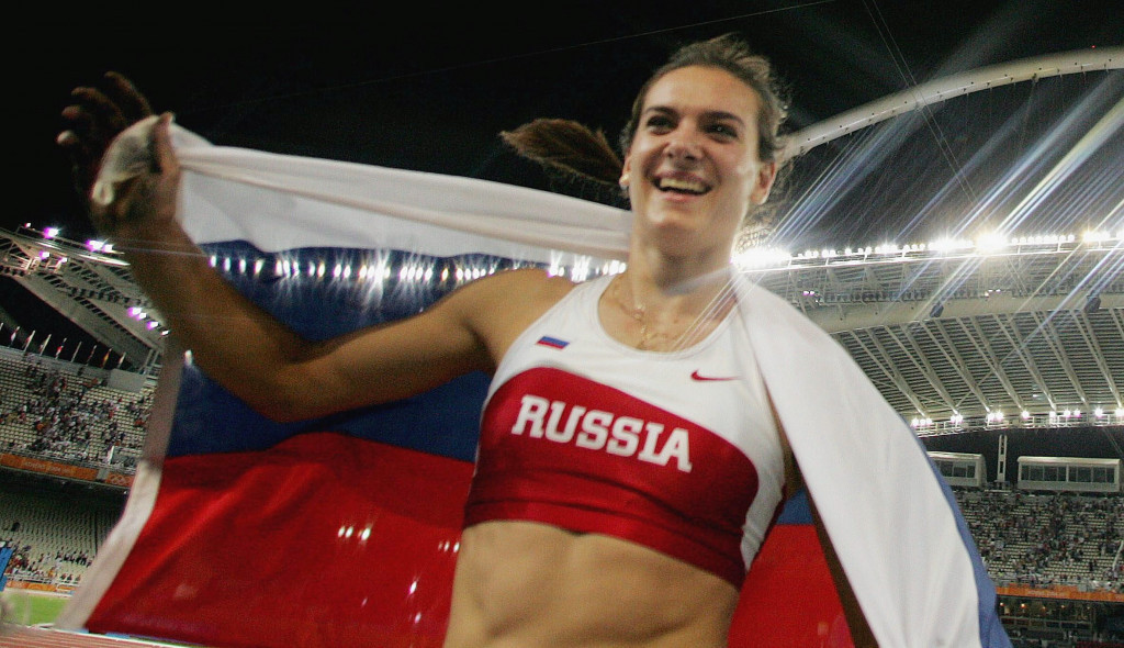 Yelena Isinbayeva won the first of her two Olympic gold medals at Athens 2004 