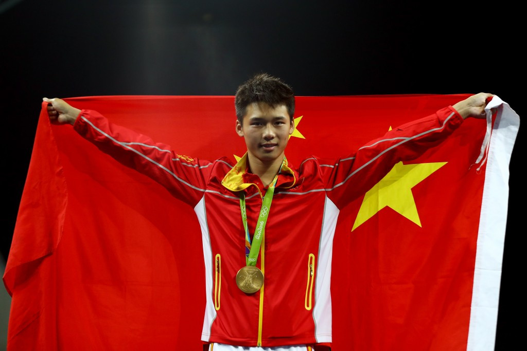 Chen Aisen claimed a comfortable victory in the men's 10m platform final ©Getty Images