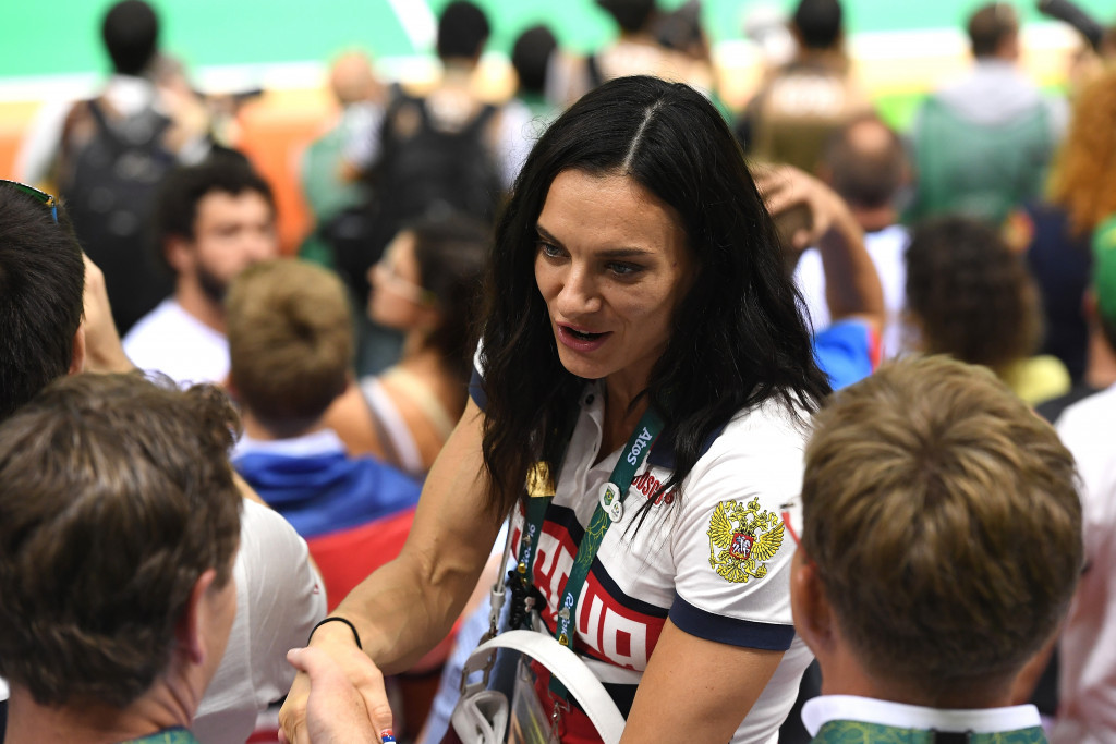 Yelena Isinbayeva, pictured watching handball at Rio 2016, has criticised IAAF President Sebastian Coe for the lack of communication with her and failing to congratulate her on her election as an IOC member ©Getty Images