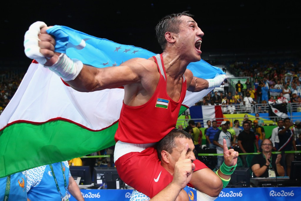 Fazliddin Gaibnazarov was the second of two Uzbek fighters to win Olympic gold today with success in the men's light welterweight final ©Getty Images