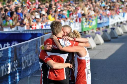 Maja Alm secured her second gold medal by leading Denmark to victory in the sprint relay ©IOF