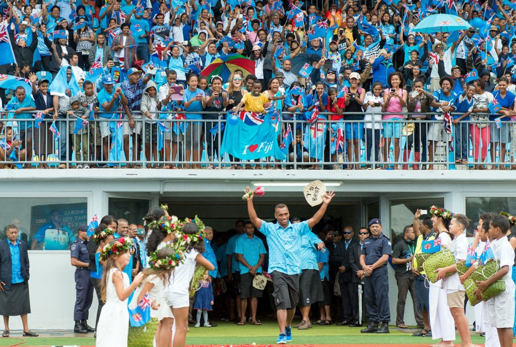 Tens of thousands of Fijians cheered on the gold medal winning rugby sevens team in Suva ©Getty Images