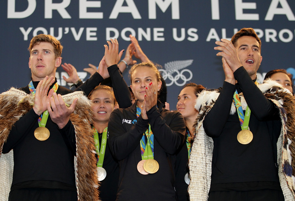 Medal winners were presented at Auckland international airport ©Getty Images