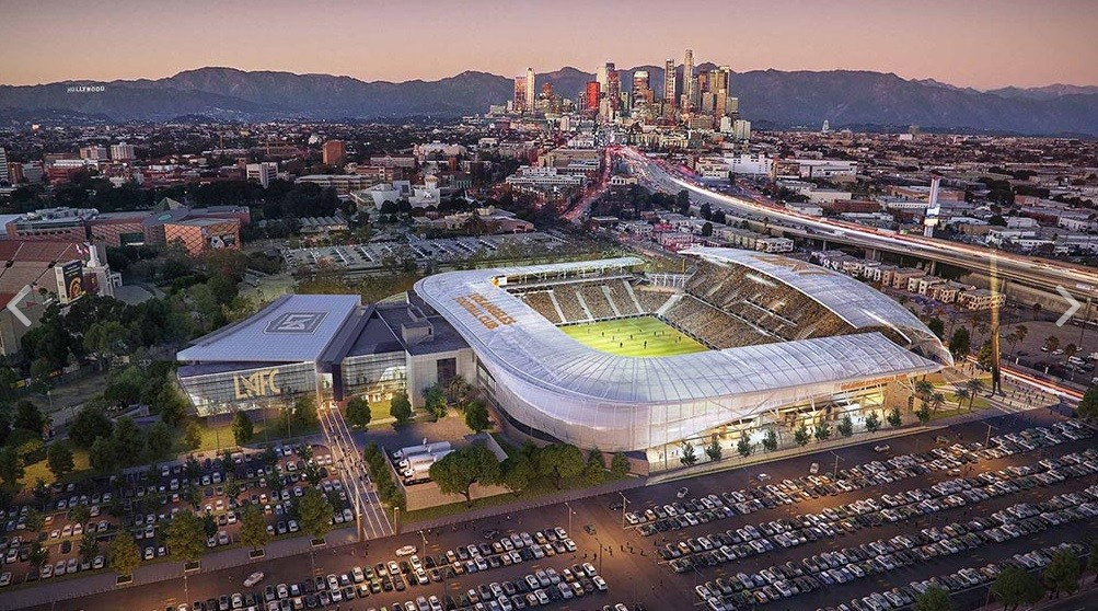 Los Angeles 2024 hail construction of new stadium following groundbreaking ceremony