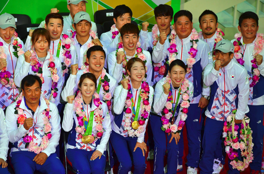 South Korean athletes were also honoured today at a ceremony in Seoul ©Getty Images