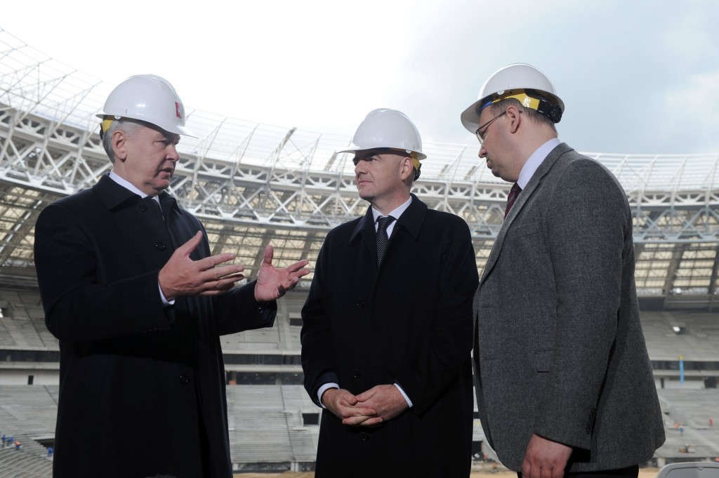 FIFA President Gianni Infantino visited the stadium when he travelled to Russia last month ©Getty Images